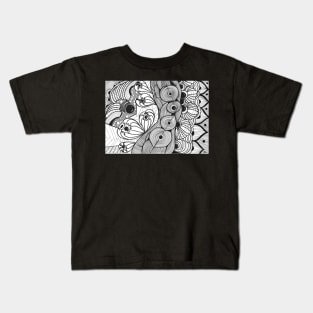 Abstract pattern illustration monochrome hand draw seamless Kids T-Shirt